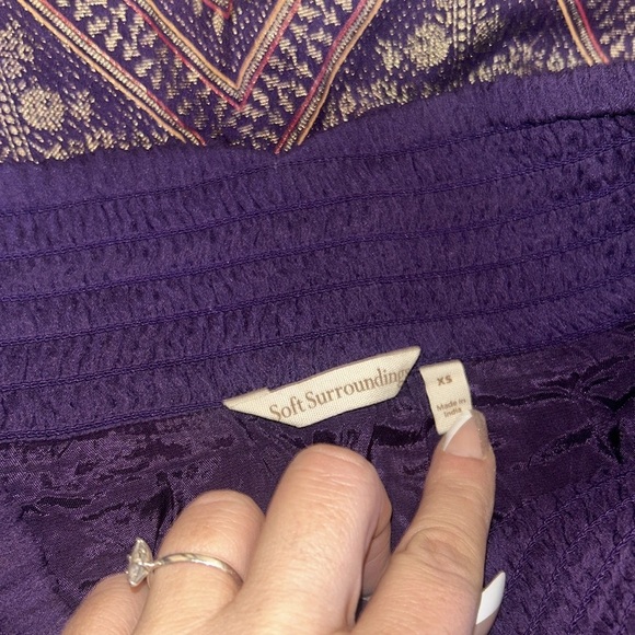 Soft Surroundings Kismet Purple and Gold Metallic Boho Maxi Skirt Size Small - Picture 7 of 9